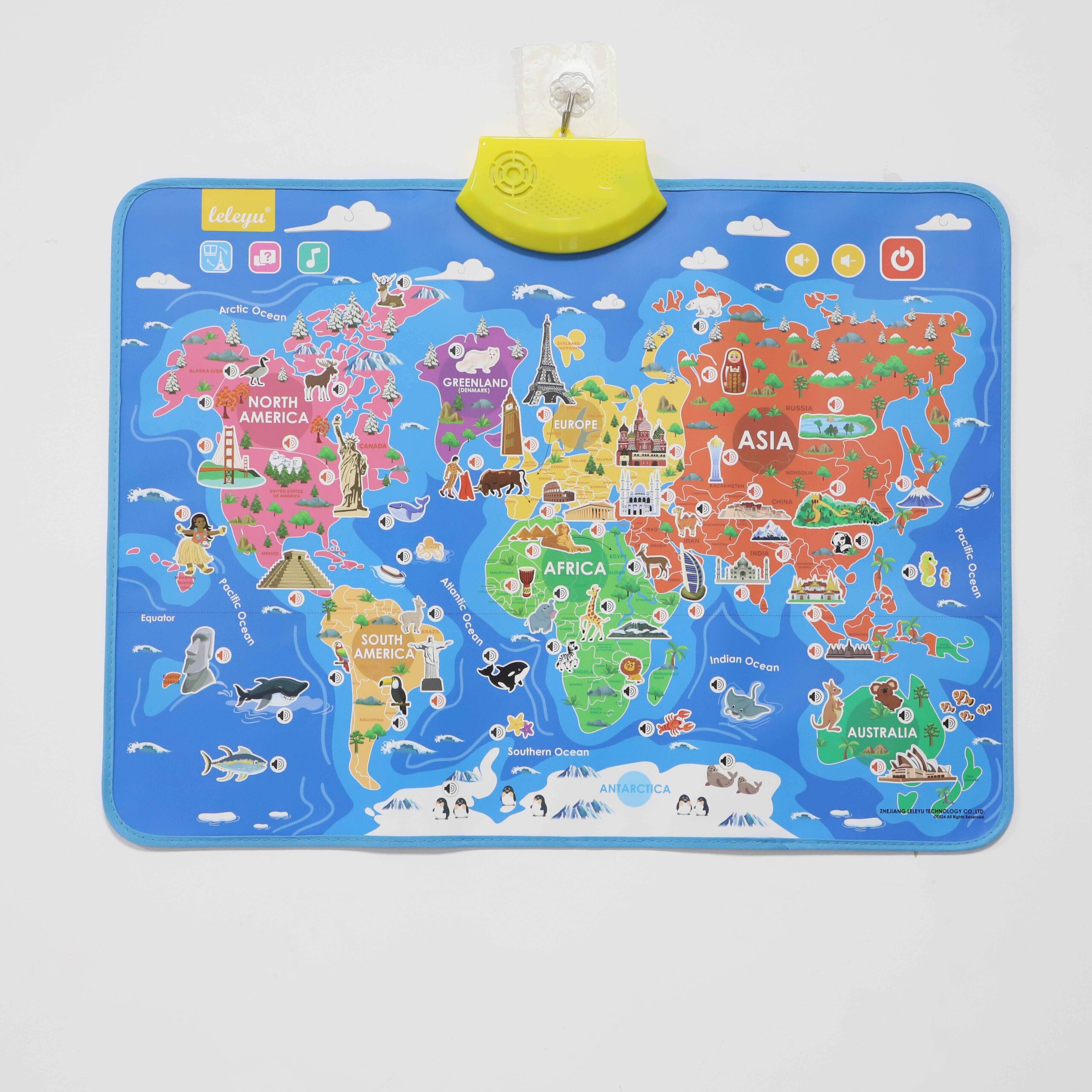 He407a8cacccd49a5a0d52b4f42507bc5k Interactive Talking World Map Poster Kids' Educational Toy - Image 1
